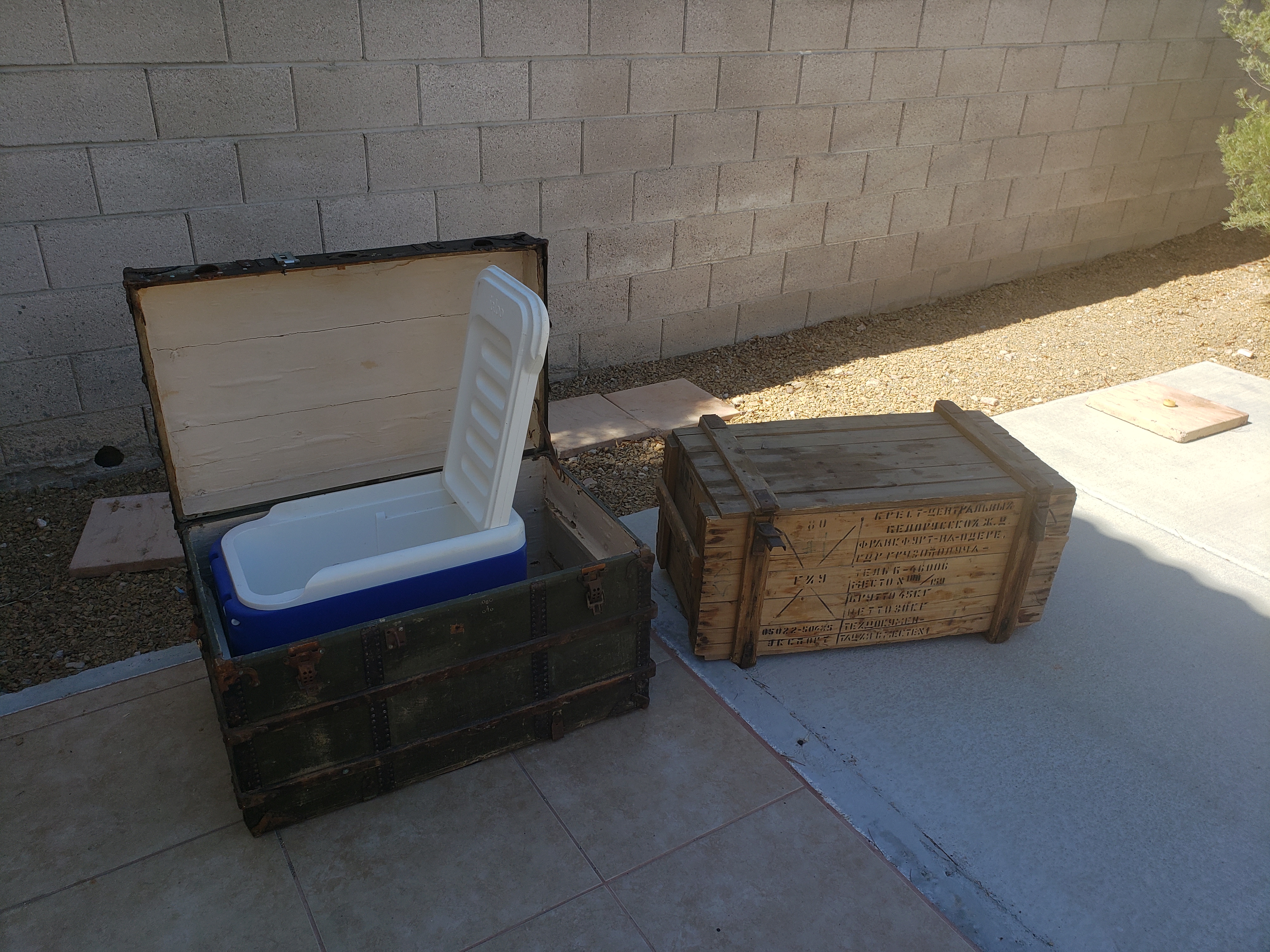 A cooler inside a themed chest