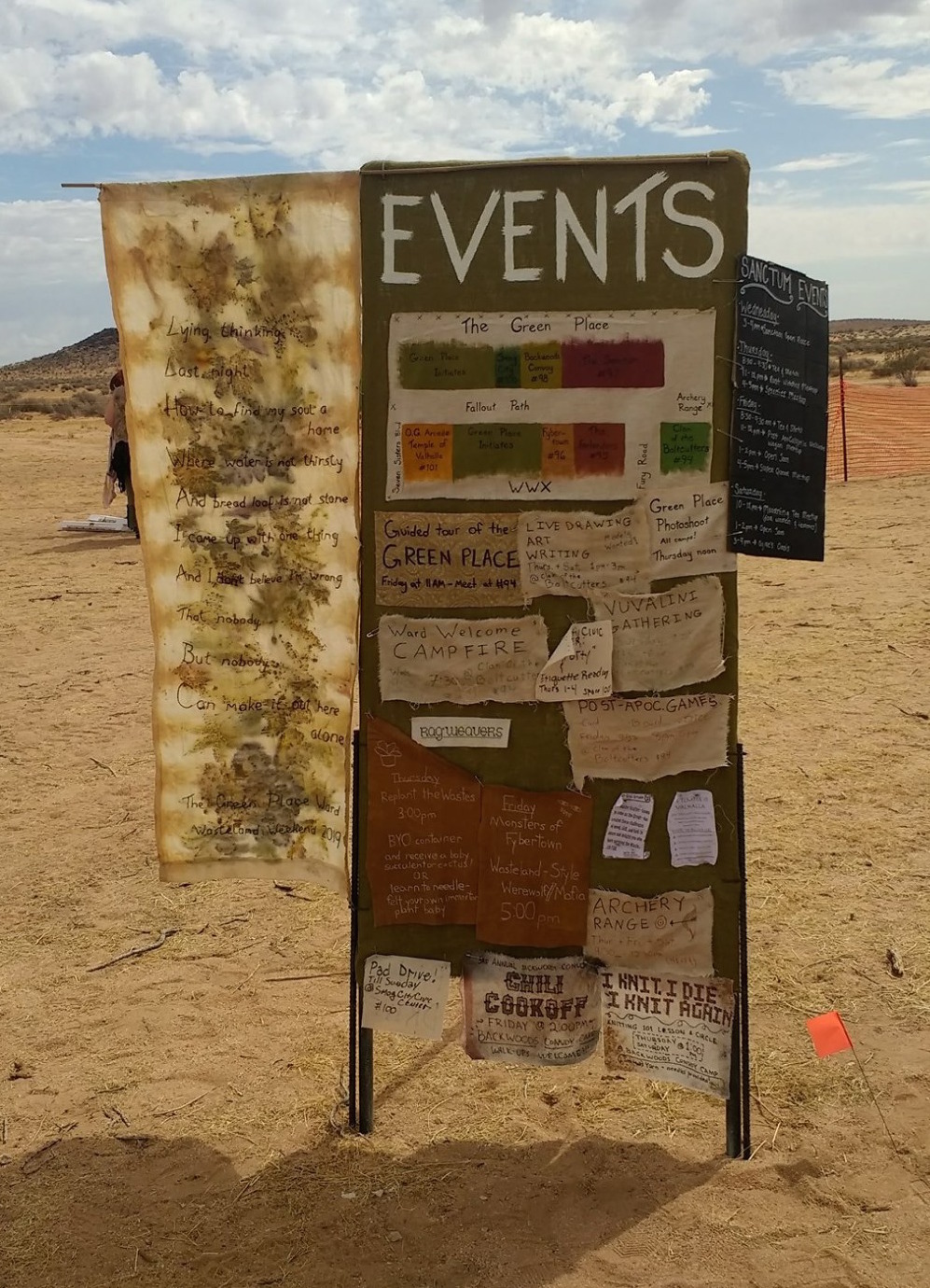 The 2019 Green Place events board